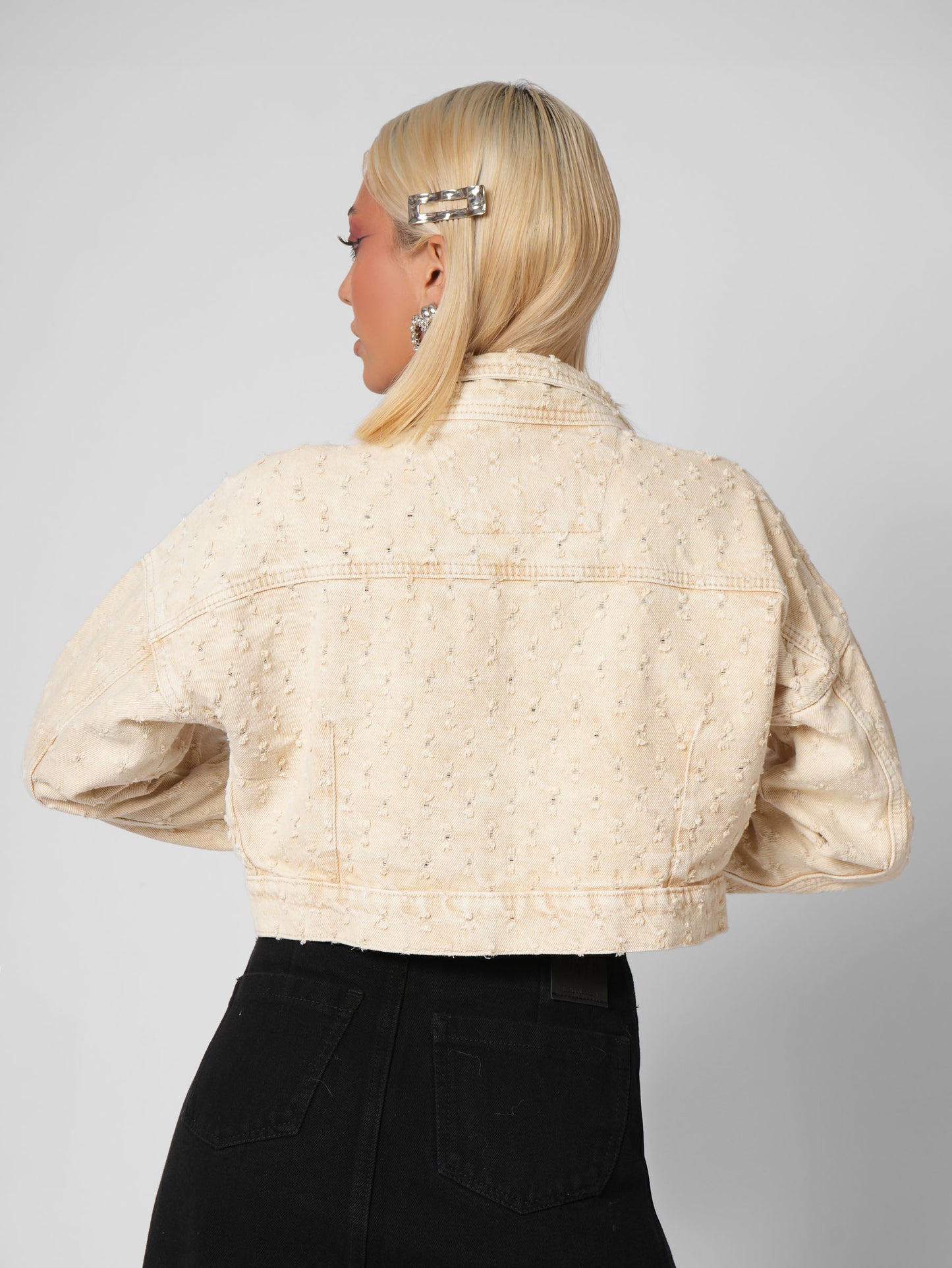 CHAQUETA DENIM OVER LAZER MOSTAZA