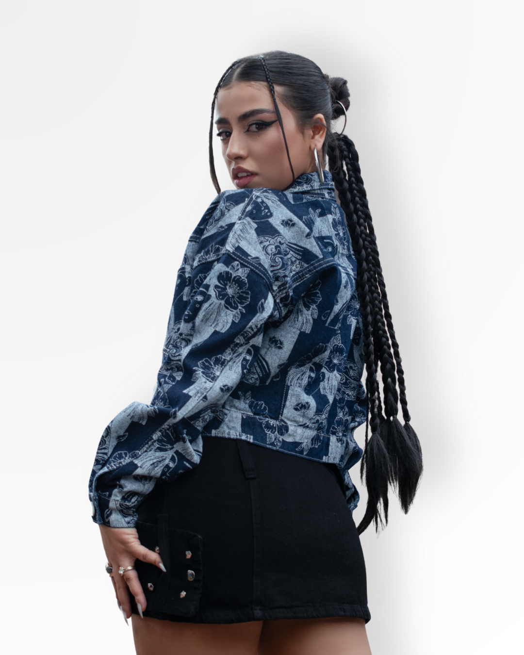 CHAQUETA ROSTROS AZUL DENIM