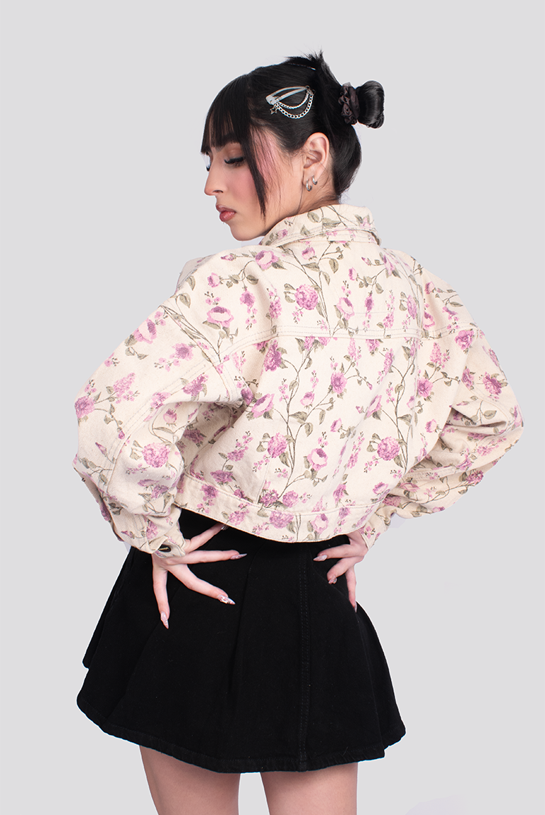 CHAQUETA DENIM ESTAMPADA OVER BORAGE