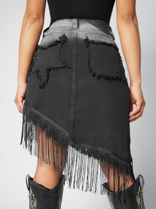 FALDA DENIM BORA BORA NEGRA DEGRADE