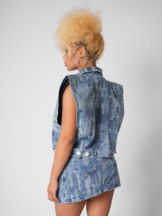 CHALECO DENIM OAXACA DESGASTE