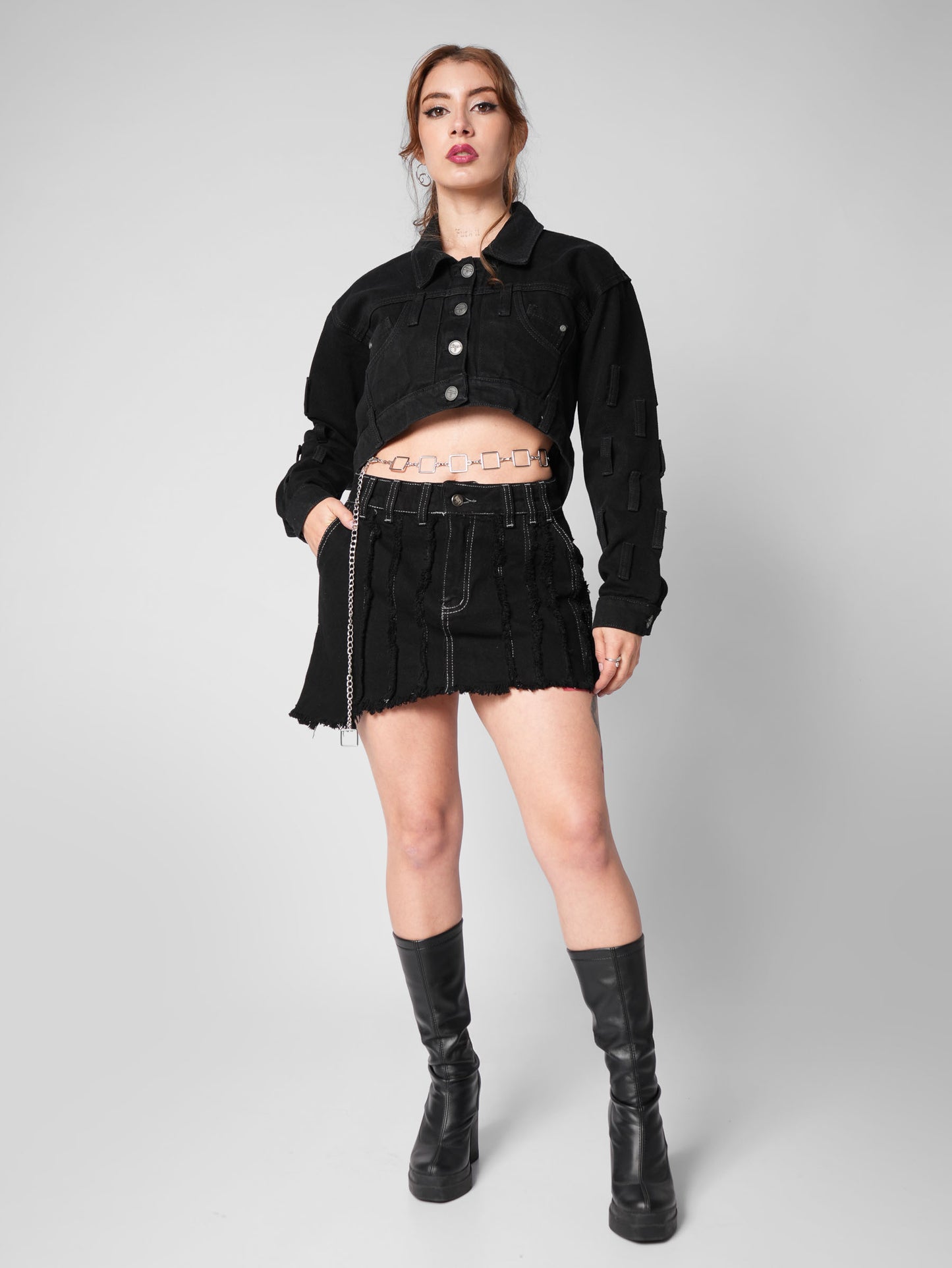 CHAQUETA DENIM BELLA NEGRA