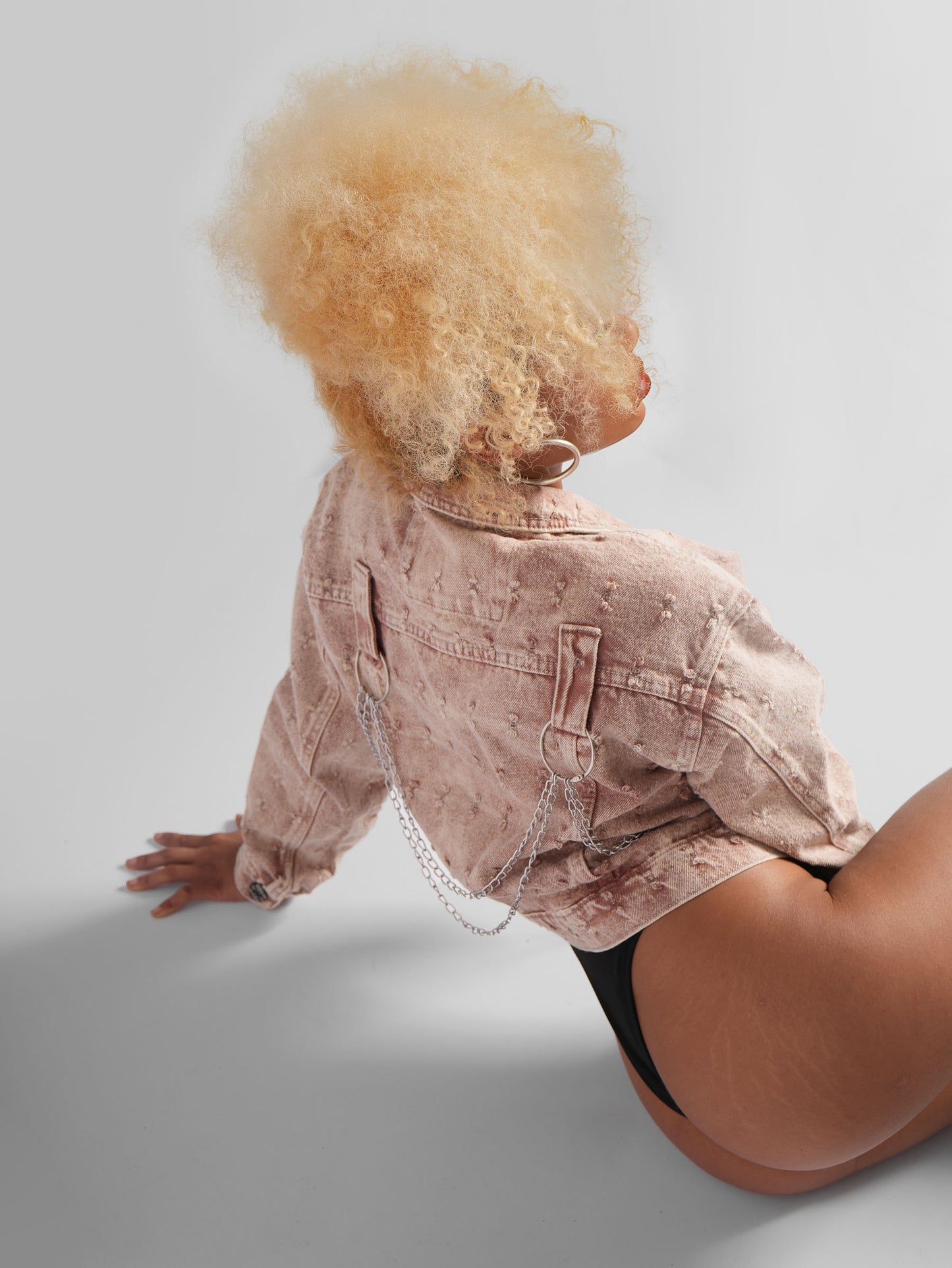 CHAQUETA DENIM JAZMIN LAZER PINK