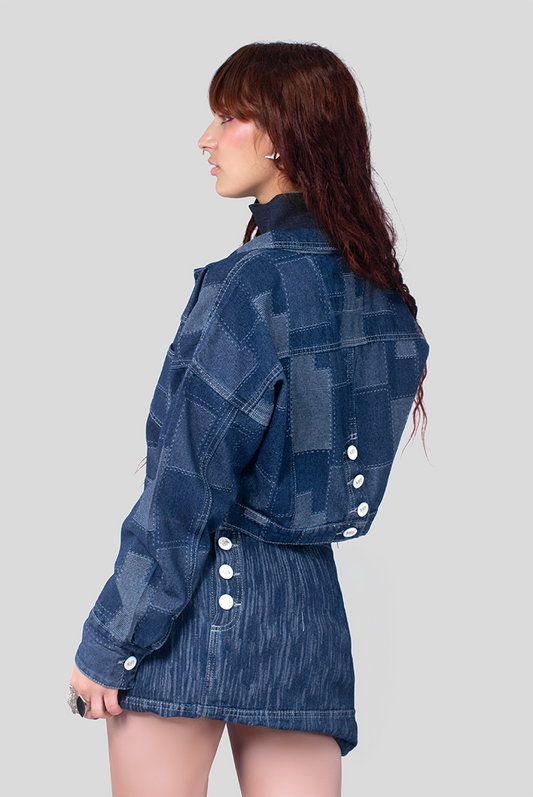 CHAQUETA DENIM MORFEO CUADROS