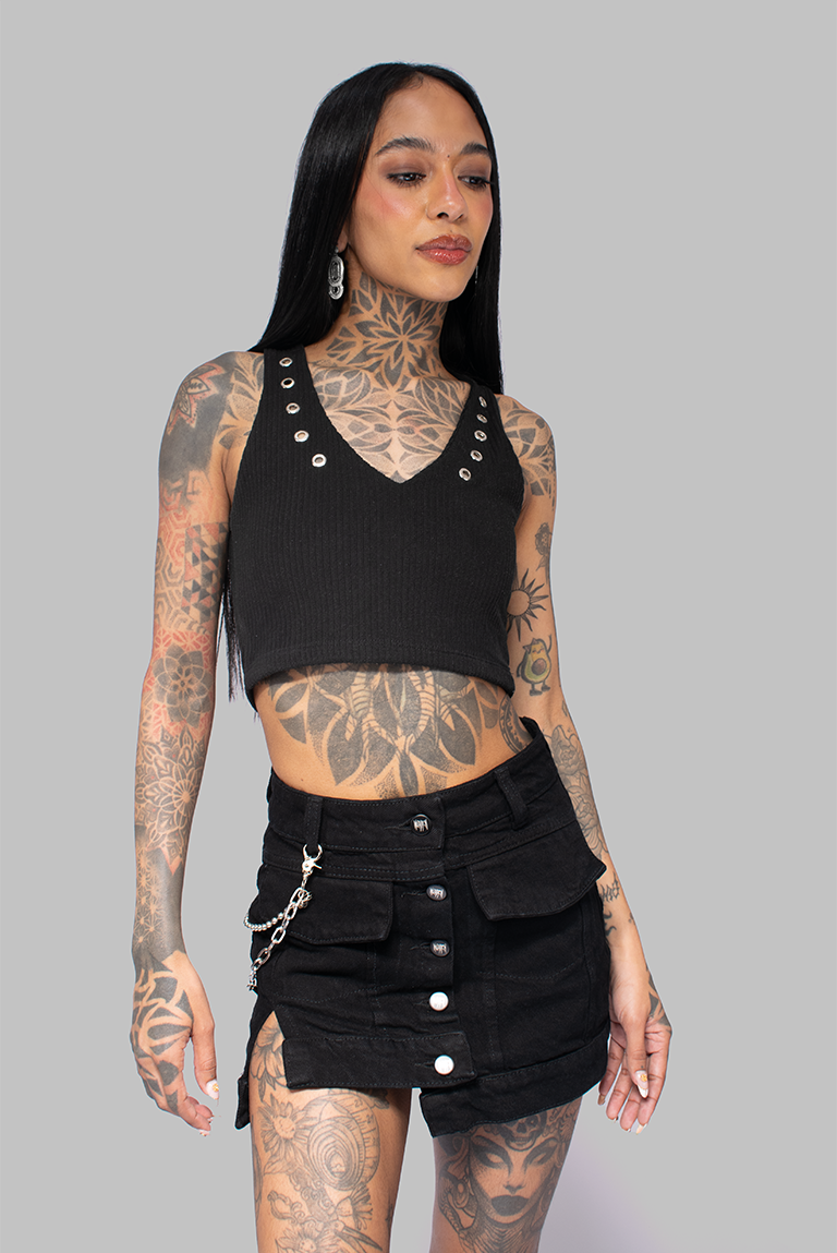 FALDA ALEMANIA NEGRA DENIM