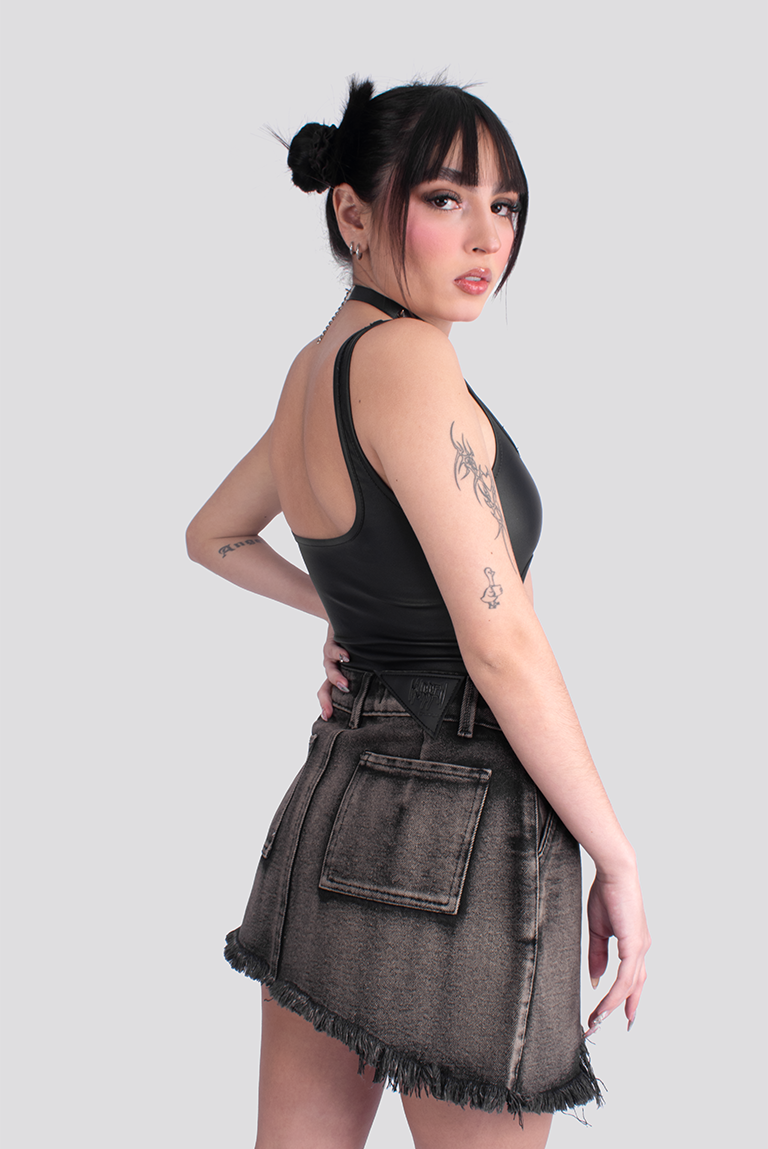 FALDA DESFLECADA INGLATERRA DENIM