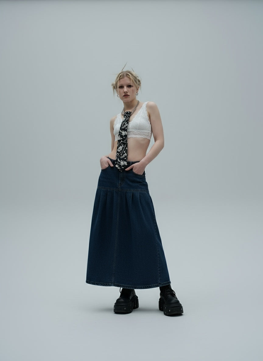 MAXIFALDA MARSELLA OSCURA MORPHOSIS DENIM