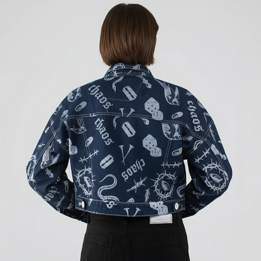 CHAQUETA DADOS AZUL DENIM