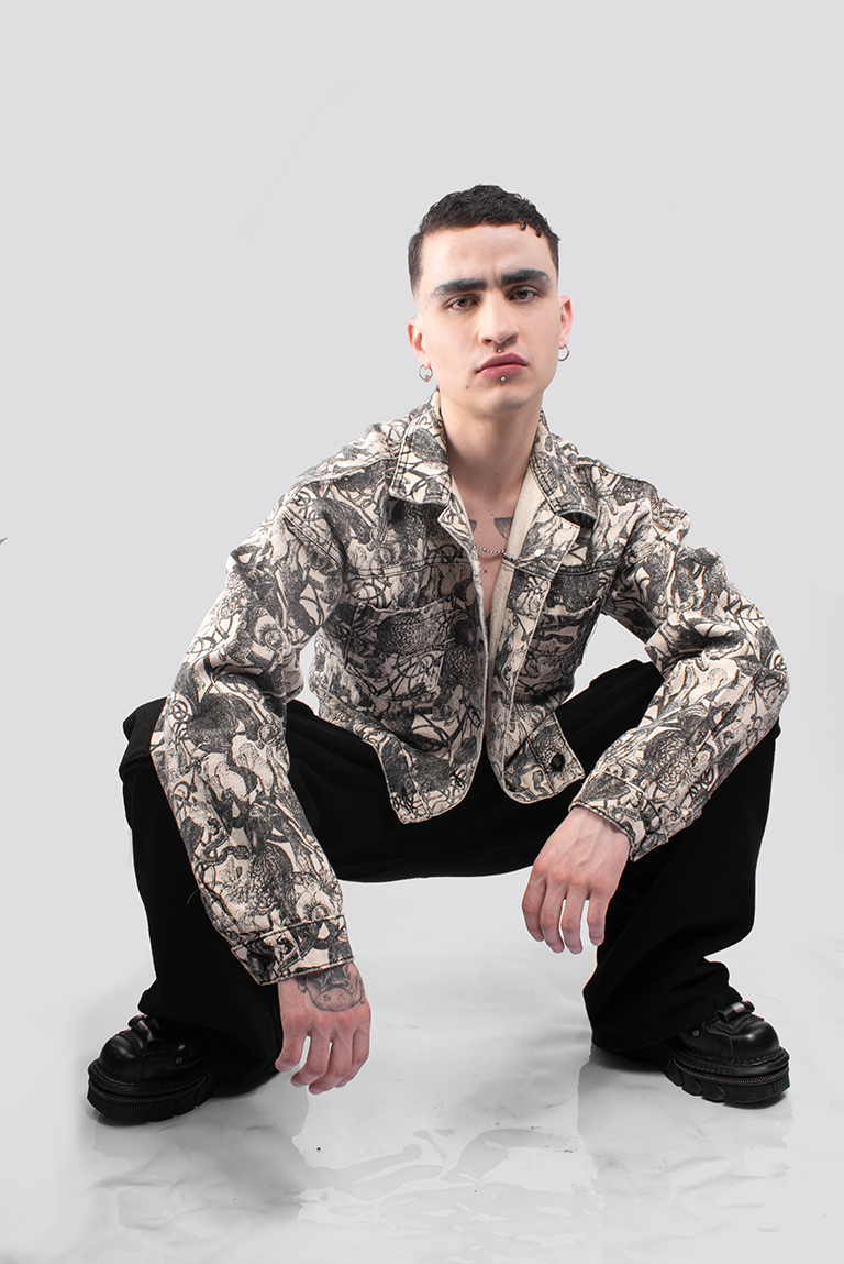 CHAQUETA DENIM ESTAMPADA PENSANTE MEN