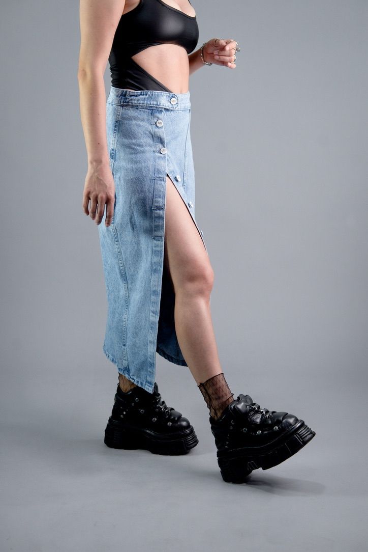 FALDA LARGA CLASICA DENIM