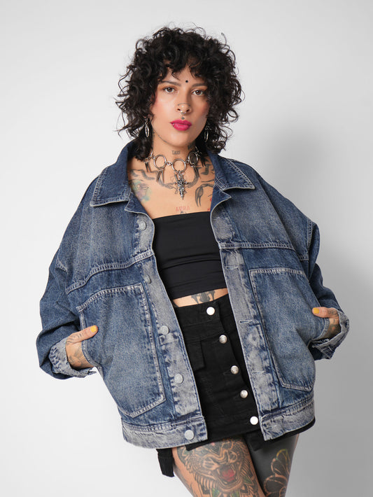 CHAQUETA OVER CLÁSICA AZUL VINTAGE MORPHOSIS