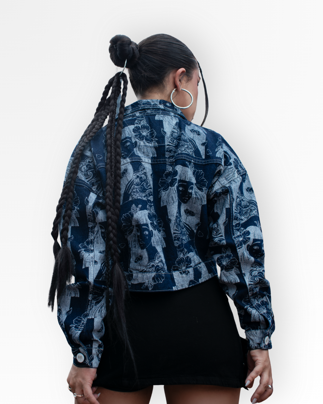 CHAQUETA ROSTROS AZUL DENIM