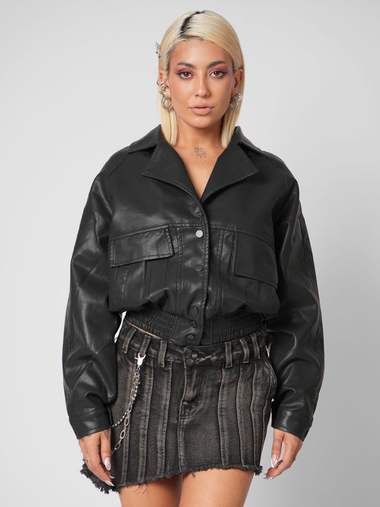 CHAQUETA CUERINA RAYA