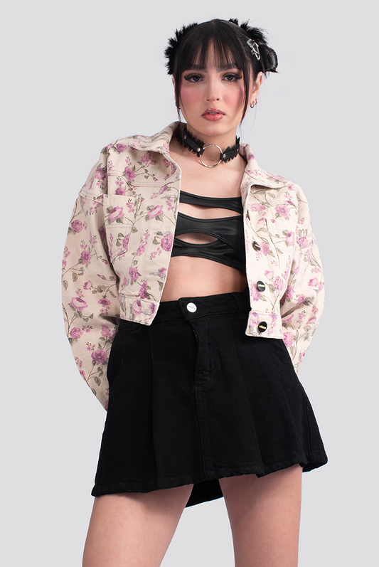 CHAQUETA DENIM ESTAMPADA OVER BORAGE