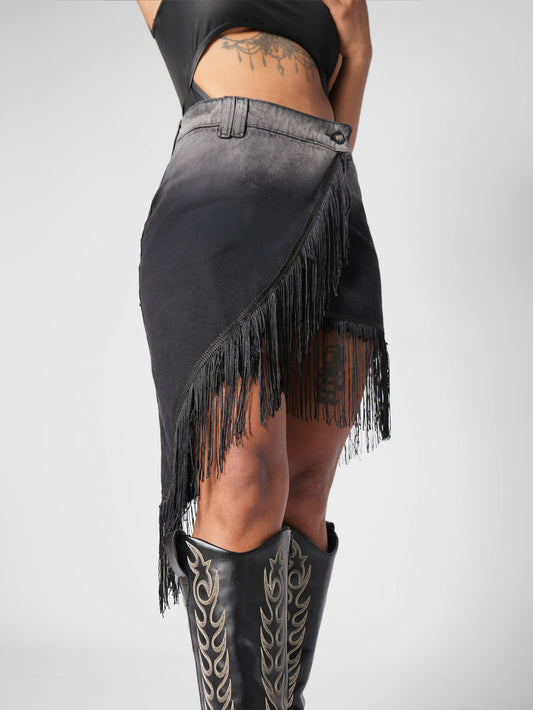 FALDA DENIM BORA BORA NEGRA DEGRADE
