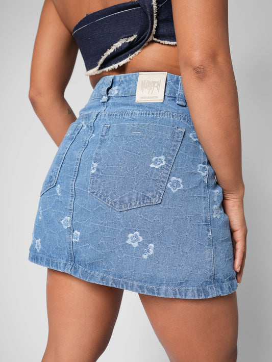 FALDA SUIZA MUSCARI AZUL HIELO DENIM