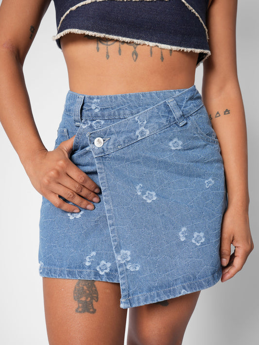 FALDA SUIZA MUSCARI AZUL HIELO DENIM