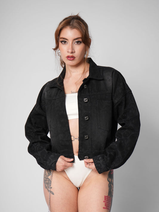 CHAQUETA DENIM OVER ONIX