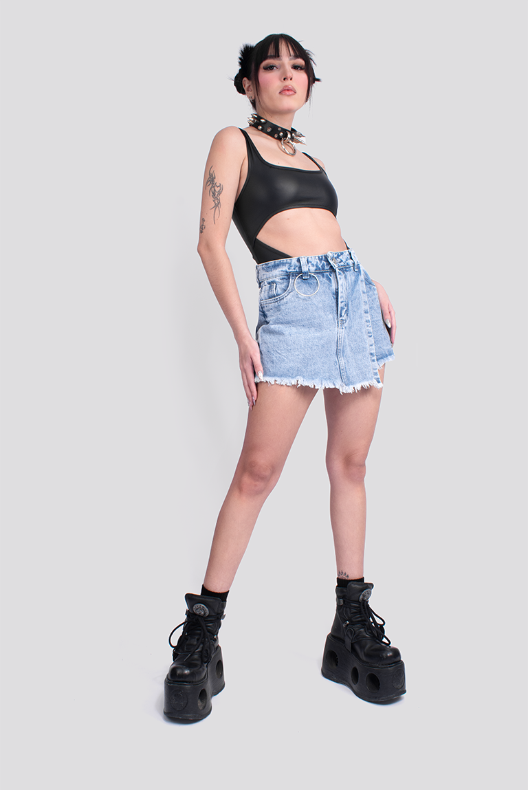 FALDA SHORT ARO DENIM