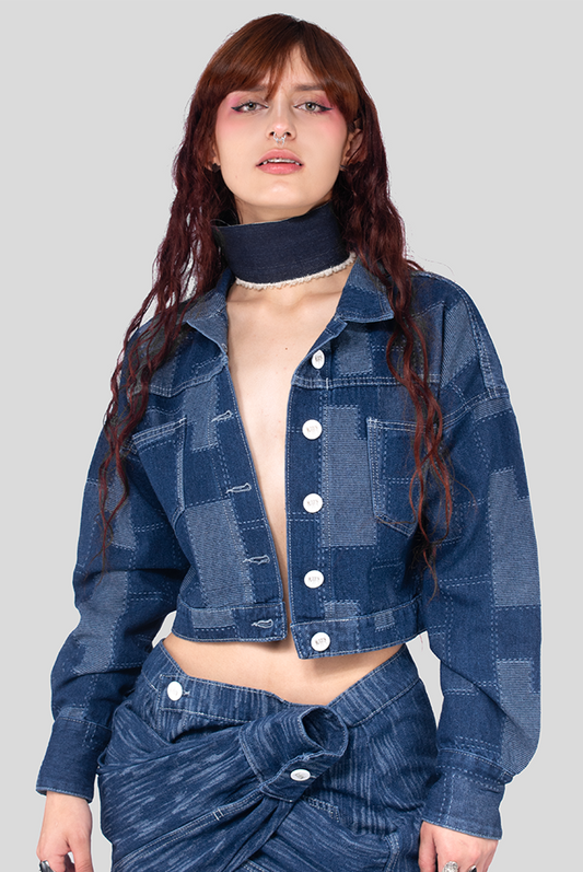 CHAQUETA DENIM MORFEO CUADROS