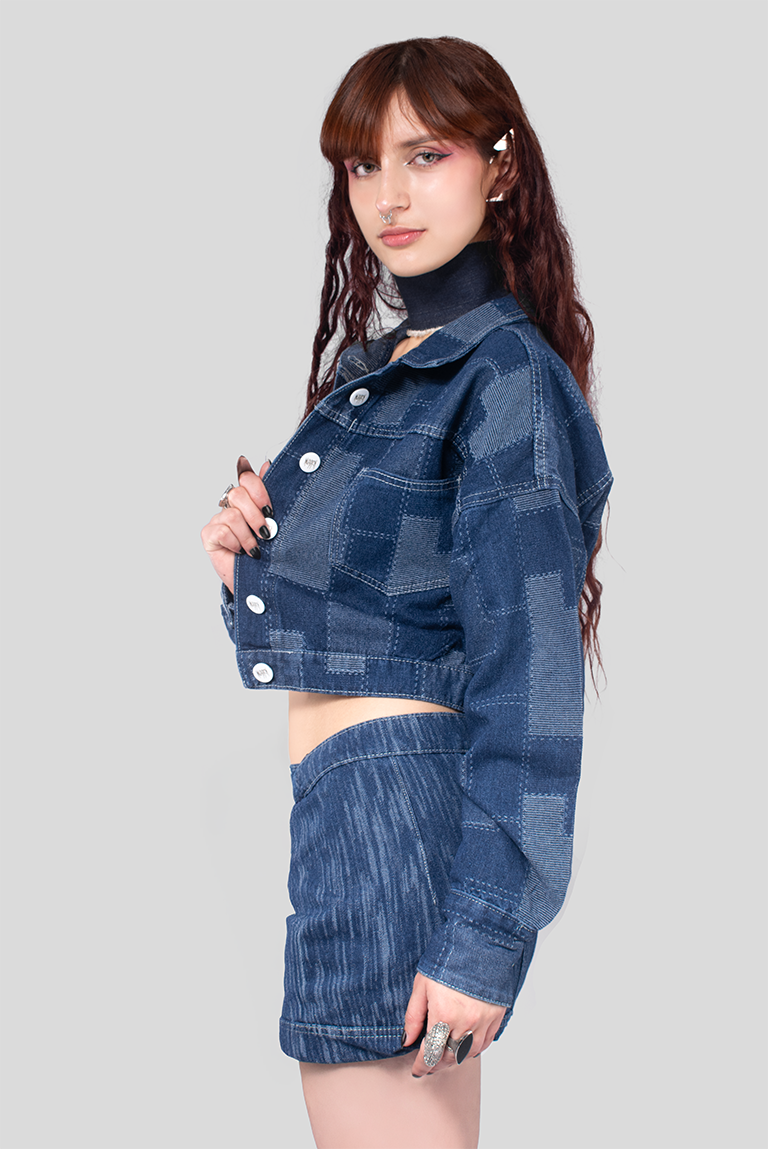 CHAQUETA DENIM MORFEO CUADROS