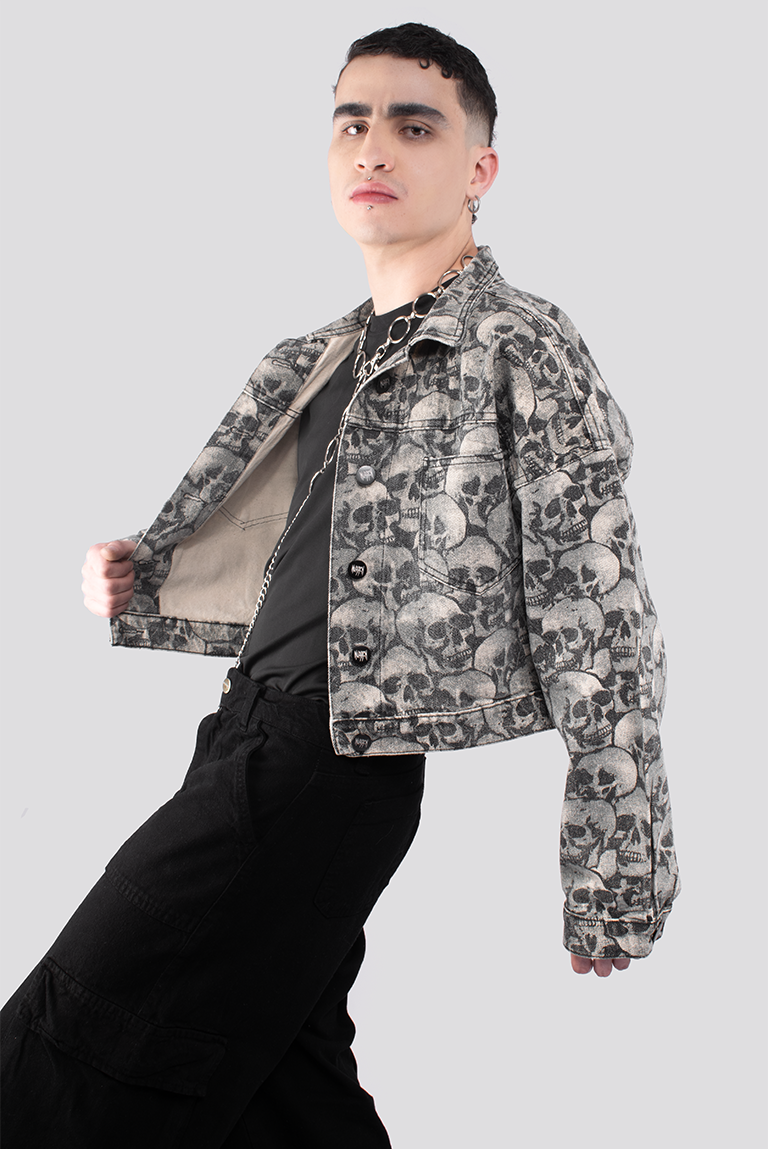 CHAQUETA DENIM ESTAMPADA SKULL MEN