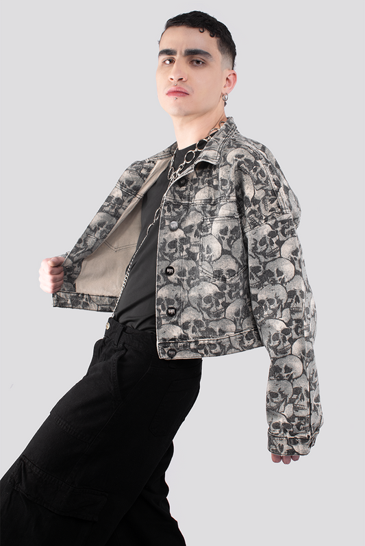 CHAQUETA DENIM ESTAMPADA SKULL MEN