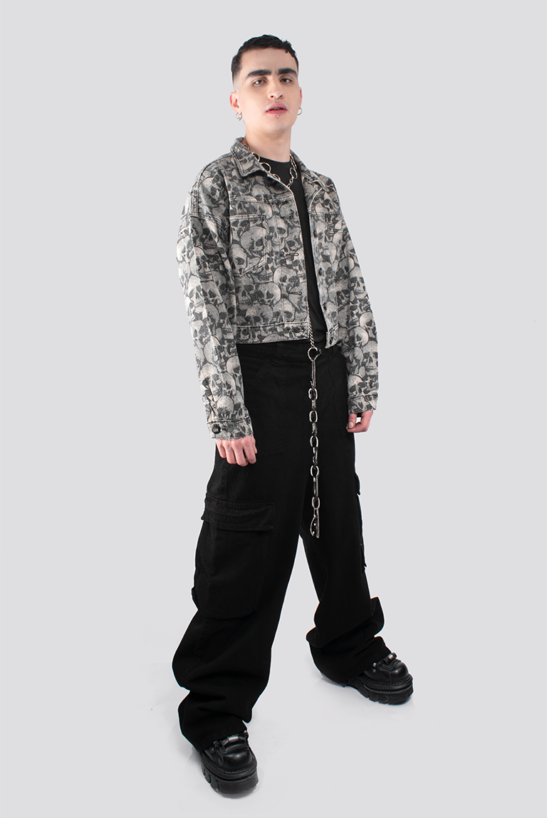 CHAQUETA DENIM ESTAMPADA SKULL MEN