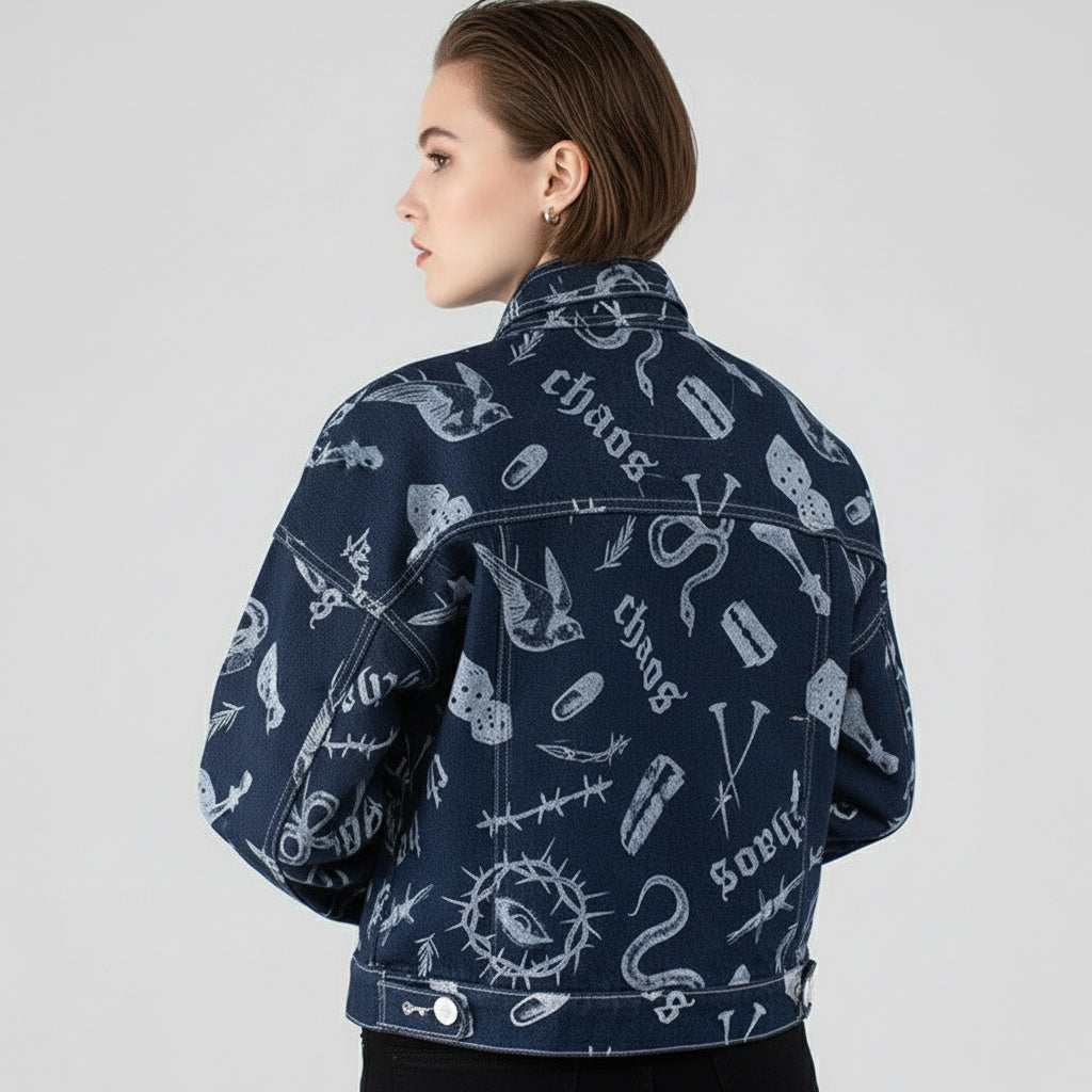 CHAQUETA DADOS AZUL DENIM