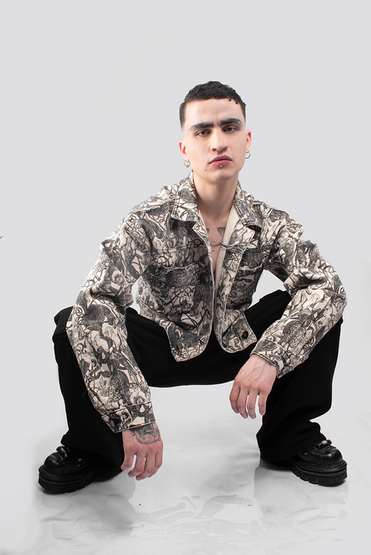 CHAQUETA DENIM ESTAMPADA PENSANTE MEN